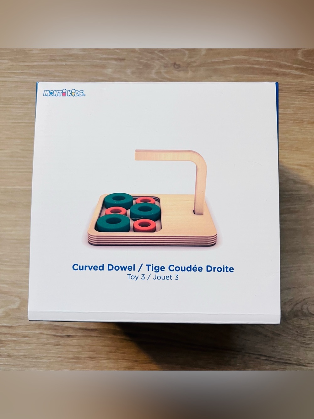 NIB Monti Kids Montessori Curved Dowel Wooden Toy Level 5 (12+ Months)